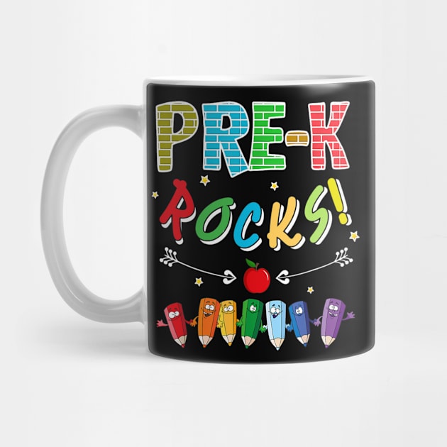 Pre-K Rocks T-Shirt Pre-K Back To School Gift by Wolfek246